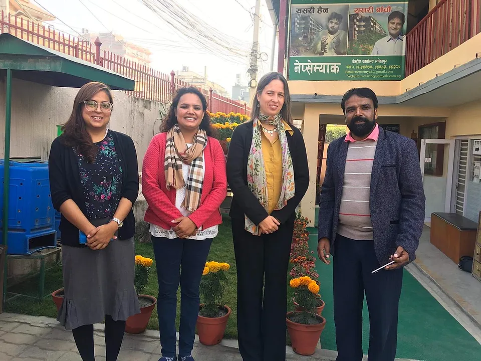 Dr. Claudia Hiepe of the German Embassy and Pasma Dahal of GIZ with NEPCEMAC’s team